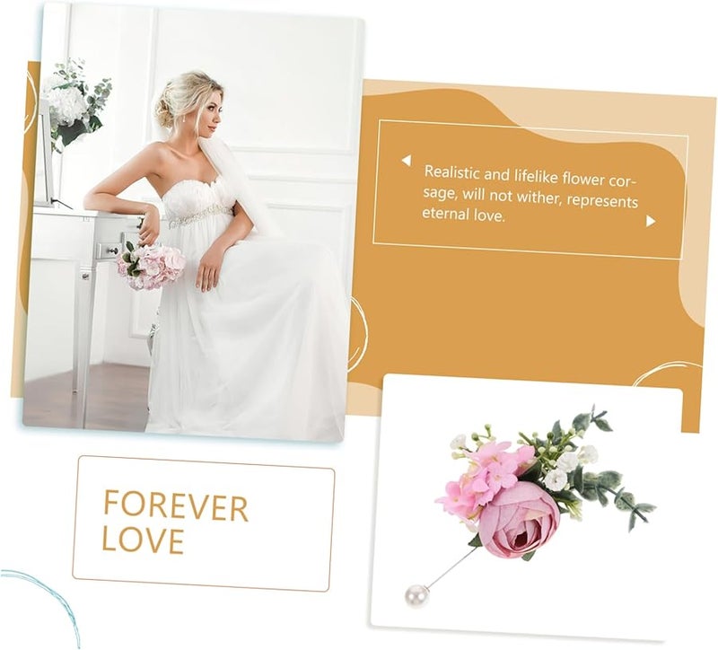 Realistic White Flower Corsage Brooch For Bride Bridesmaid Wedding Prom Party - Image 2